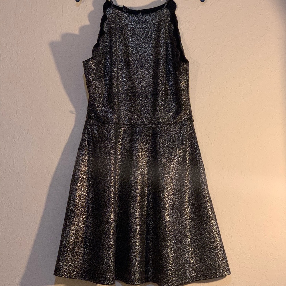 Scallop halter top with gold shimmer